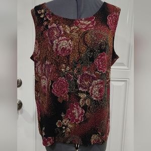 White Stag fall floral sleeveless top women's size XL